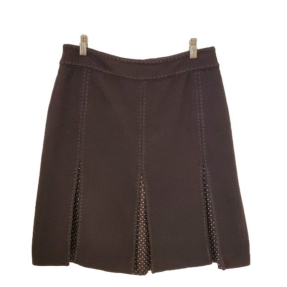 Ann Taylor Dresses & Skirts - Ann Taylor Woven A Line Skirt with Satin Polka Dot Panels